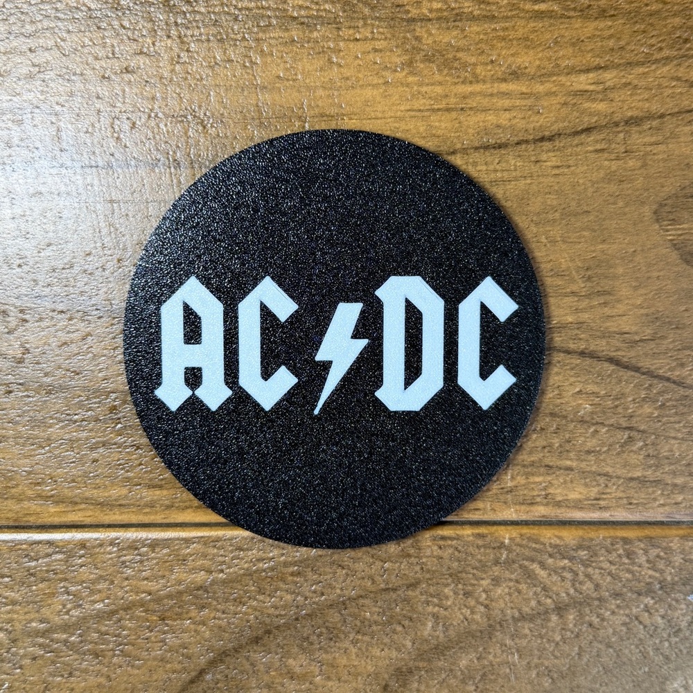 AC/DC Coaster Set with Holder: 3D Printed Rock Band Decor